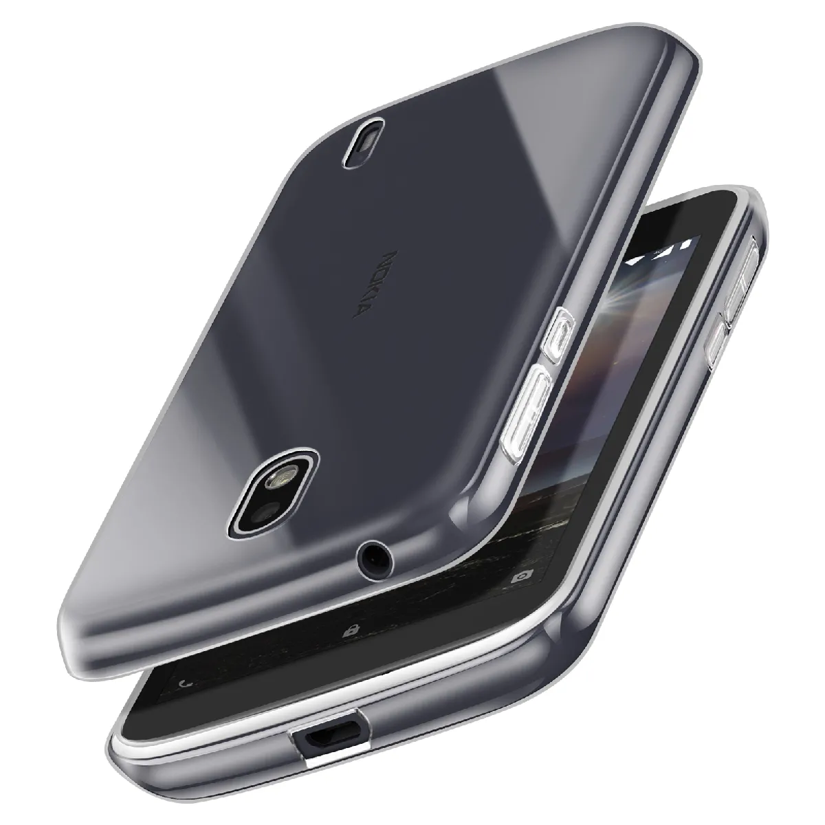 Avizar Coque Pour Nokia 1 Silicone Souple Design Fin Léger Transparent