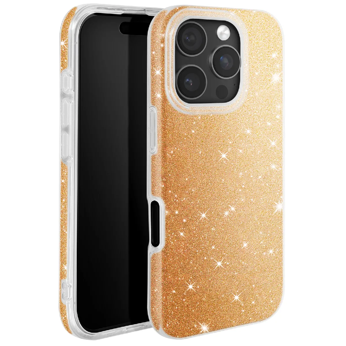 Avizar Doré Coque À Paillettes Pour Iphone 16 Pro Antichoc Scintillant E