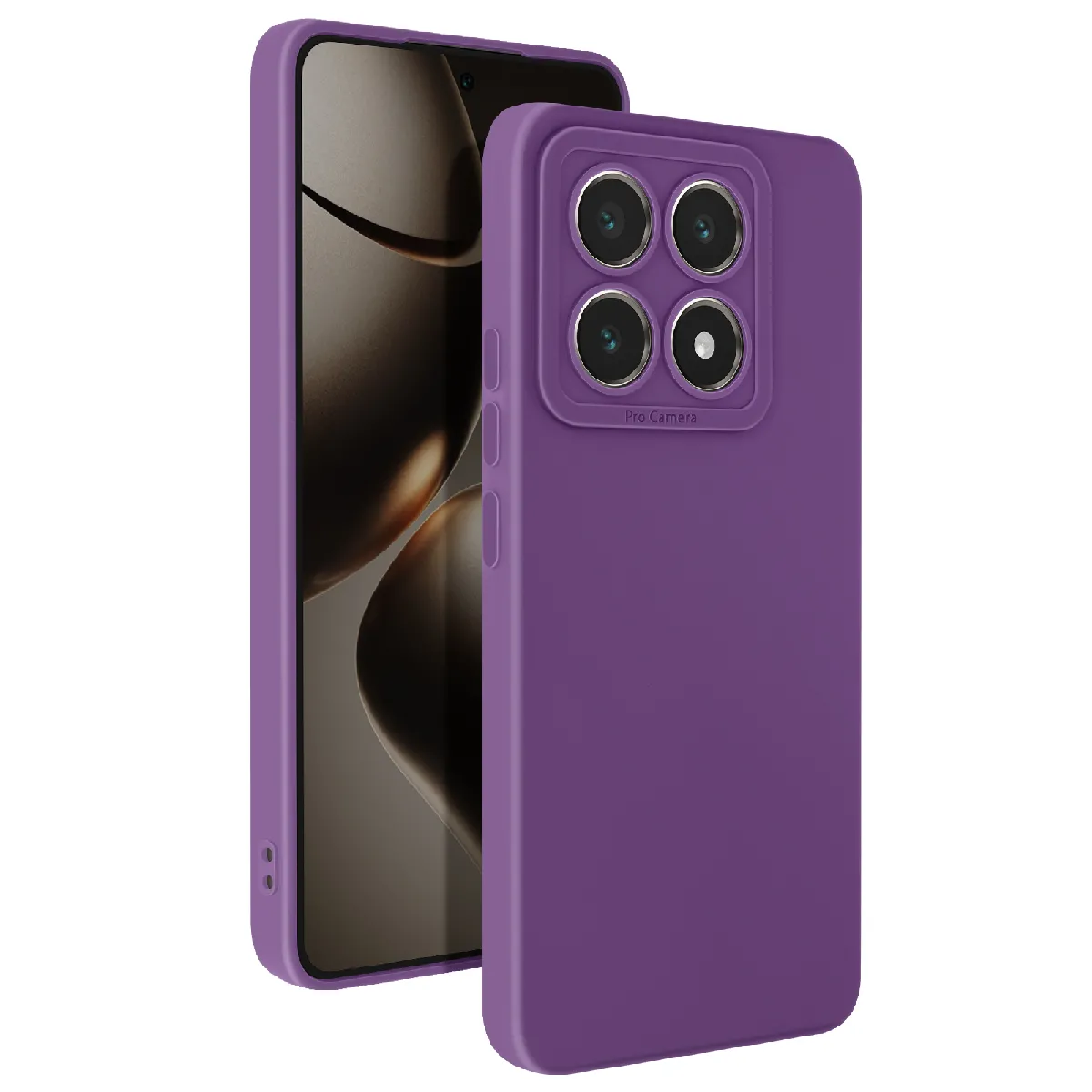 Avizar Violet Coque Pour Xiaomi 14T Silicone Mat Bloc Caméra Protégé