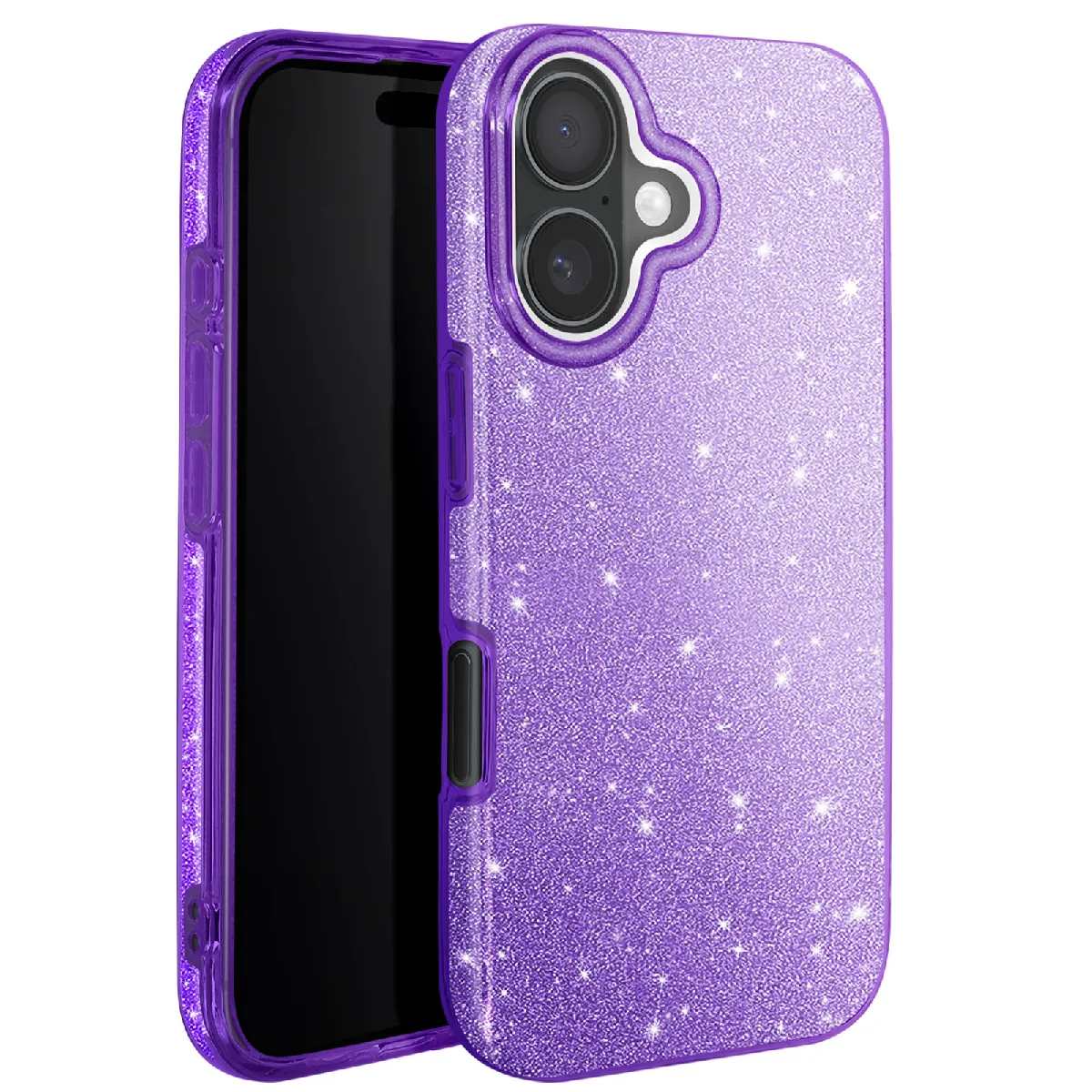 Avizar Violet Coque À Paillettes Pour Iphone 16 Plus Antichoc Scintillant