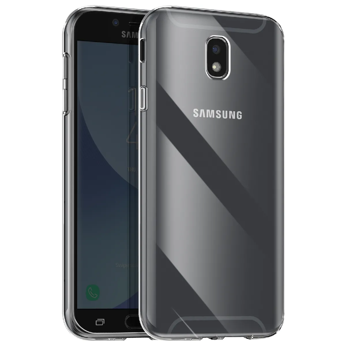 Avizar Coque Pour Samsung Galaxy J7 2017 Silicone Souple Design Fin Léger Transparent