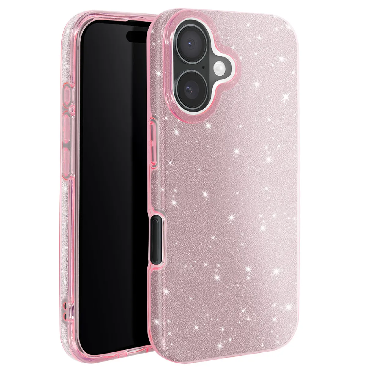 Avizar Rose Coque À Paillettes Pour Iphone 16 Antichoc Scintillant