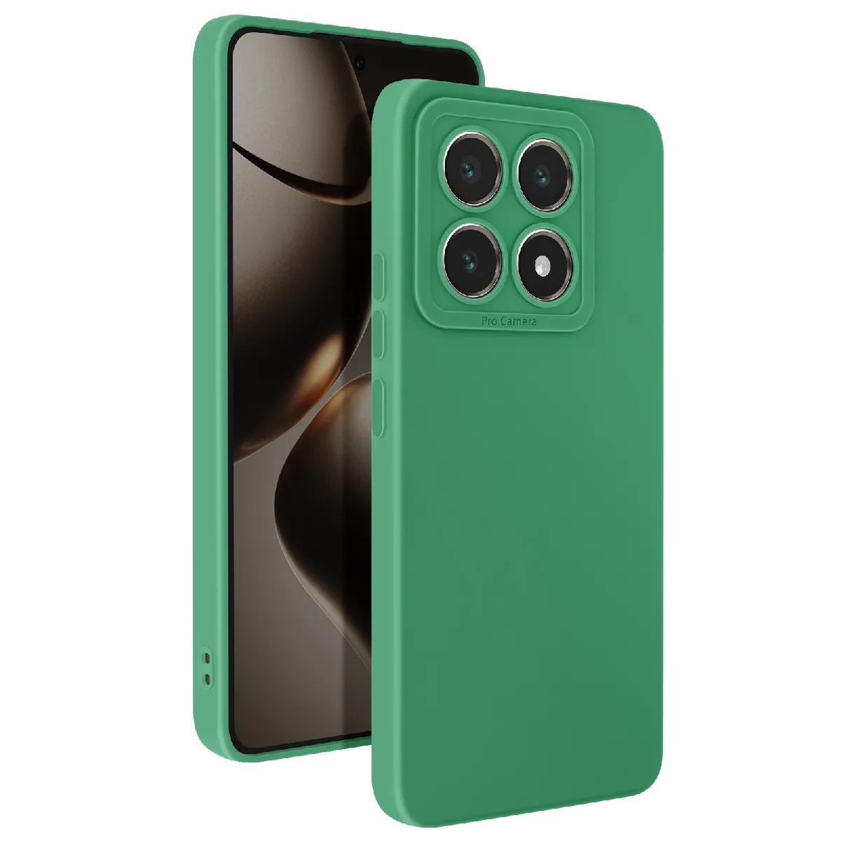 Avizar Vert Coque Pour Xiaomi 14T Pro Silicone Mat Bloc Caméra Protégé