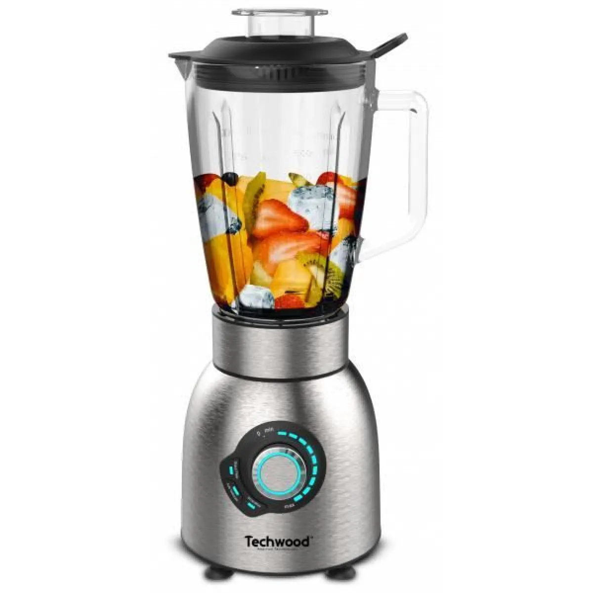 Blender Inox Techwood – 1500W, Bol en Verre, 2 Vitesses, Glace Pilée - vue 2