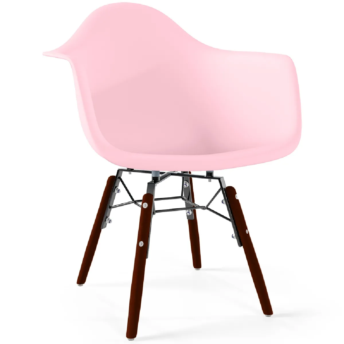 Chaise pour enfants - Design scandinave - Pieds en bois foncé - Nordika Rose