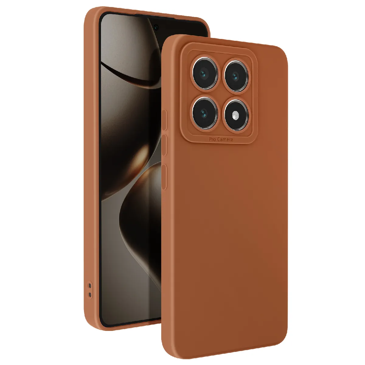 Avizar Marron Xiaomi 14T Pro Coque Silicone Mat