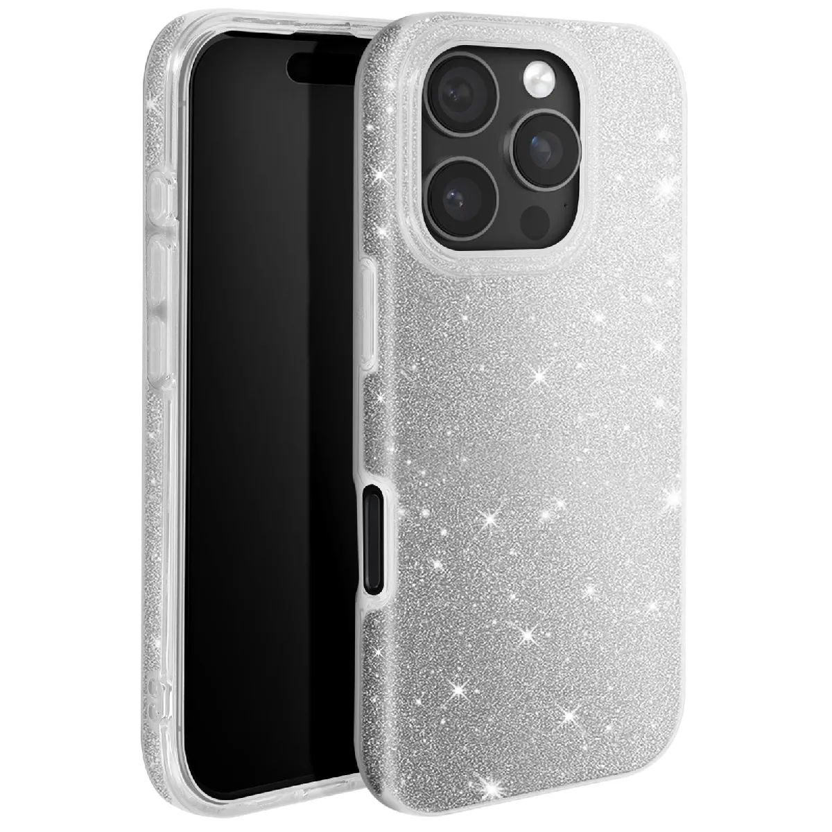 Avizar Argent Coque À Paillettes Pour Iphone 16 Pro Antichoc Scintillant