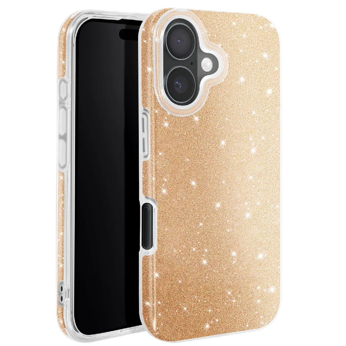Avizar Doré Coque À Paillettes Pour Iphone 16 Plus Antichoc Scintillant E