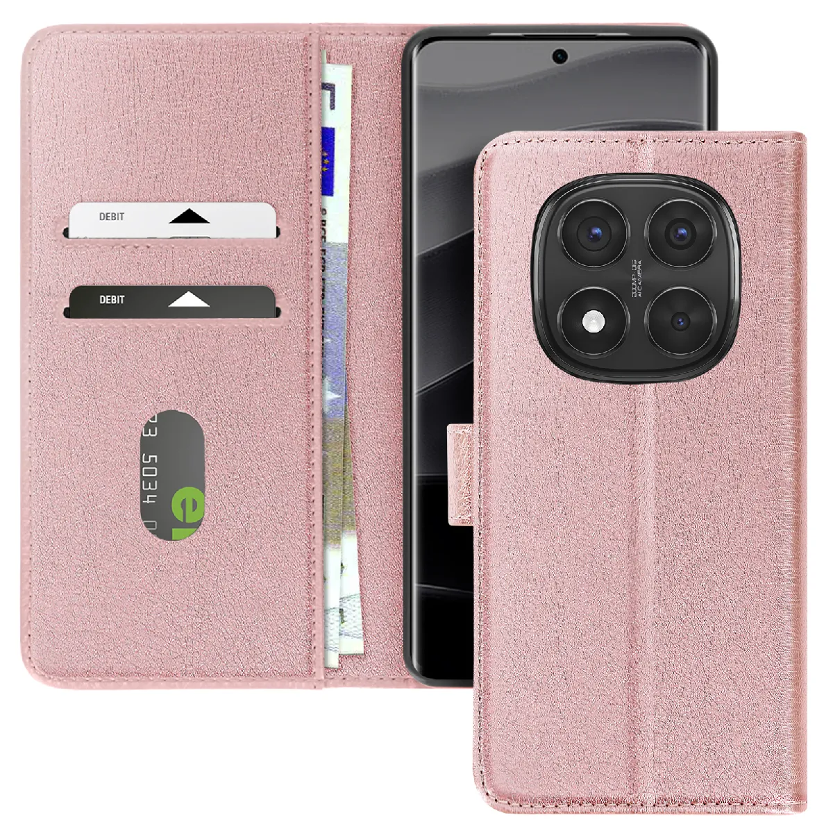 Avizar Rose Doré Étui Pour Redmi Note 14 Pro Et 14 Pro Plus Portefeuille Et Support Rose Champagne - Neuf - Image 2