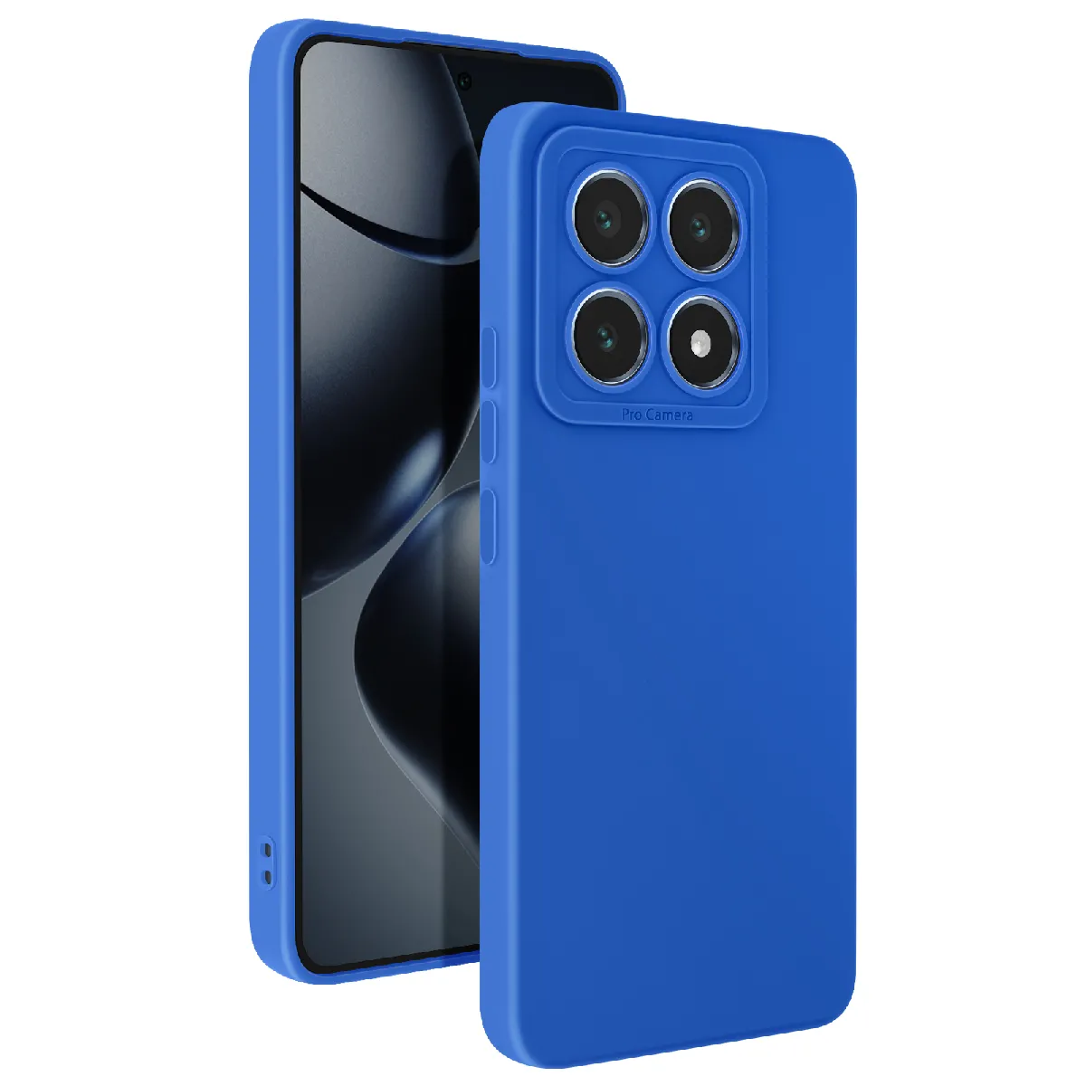Avizar Bleu Coque Pour Xiaomi 14T Silicone Mat Bloc Caméra Protégé