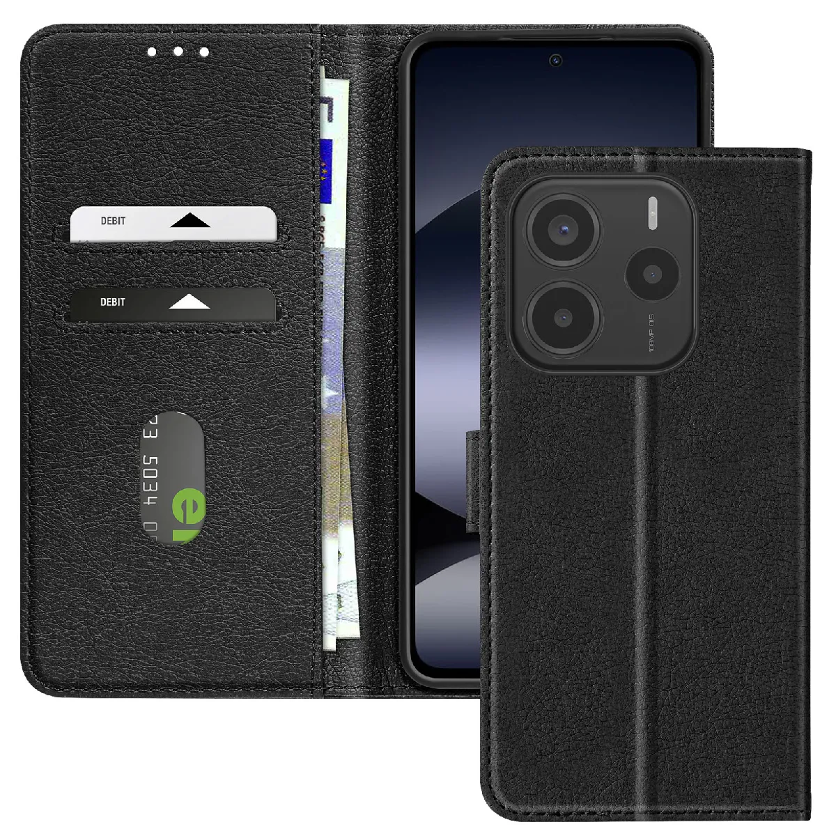 Avizar Noir Étui Pour Xiaomi Redmi Note 14 5G Clapet Portefeuille Et Support Vidéo