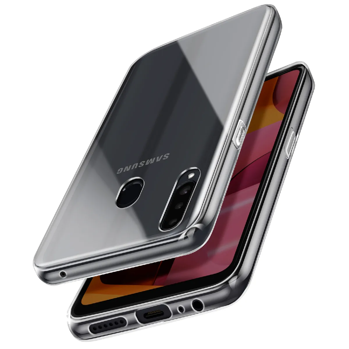 Avizar - Coque pour Samsung Galaxy A20s - Silicone - Transparent - Image 2