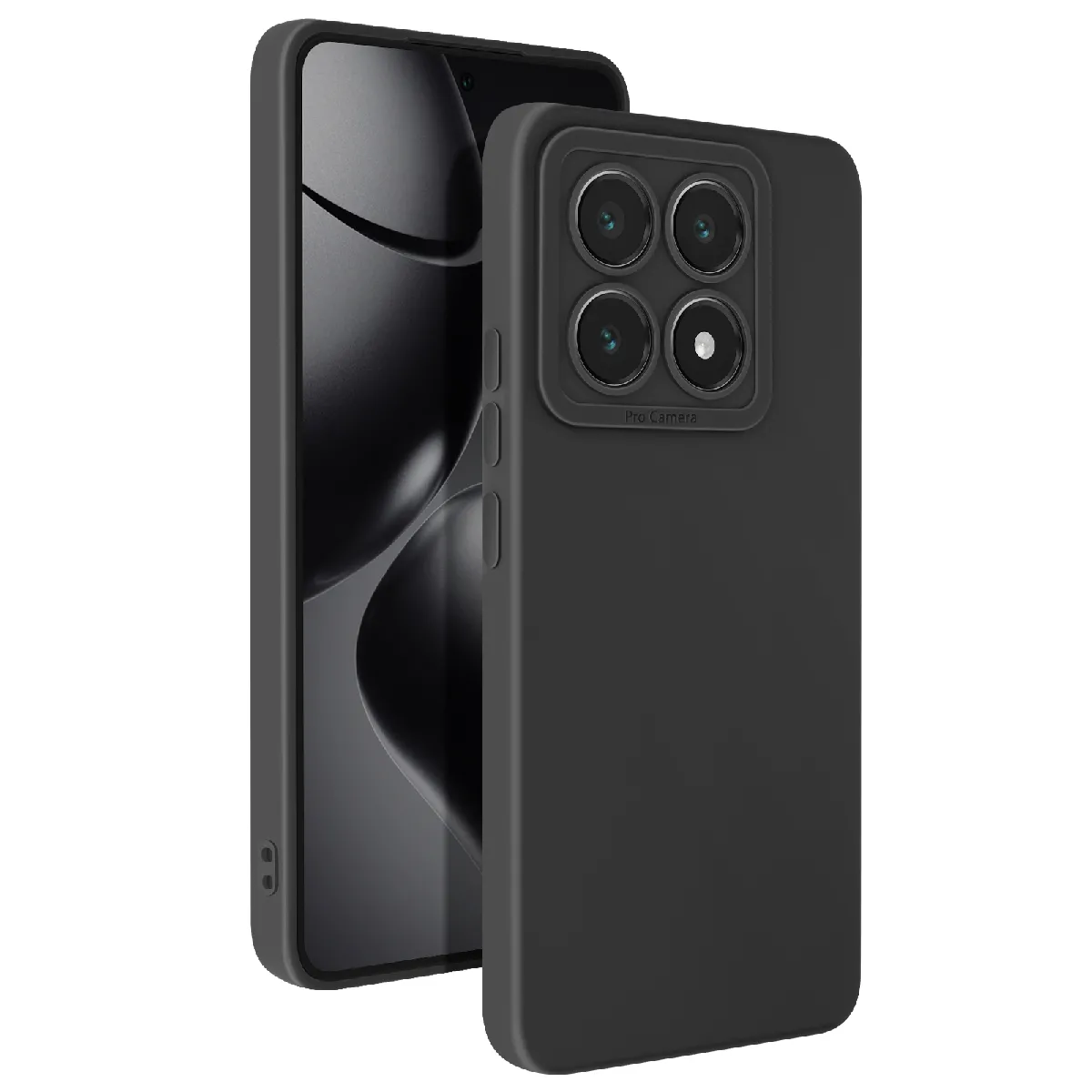 Avizar Noir Coque Pour Xiaomi 14T Silicone Mat Bloc Caméra Protégé