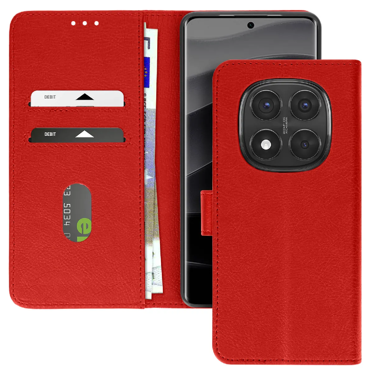 Avizar Rouge Étui Pour Redmi Note 14 Pro Et 14 Pro Plus Portefeuille Et Support