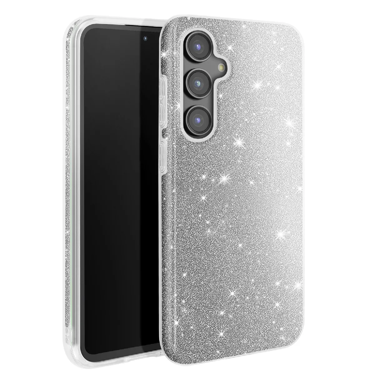 Avizar Argent Coque À Paillettes Pour Samsung Galaxy S23 Fe Antichoc Scintillant