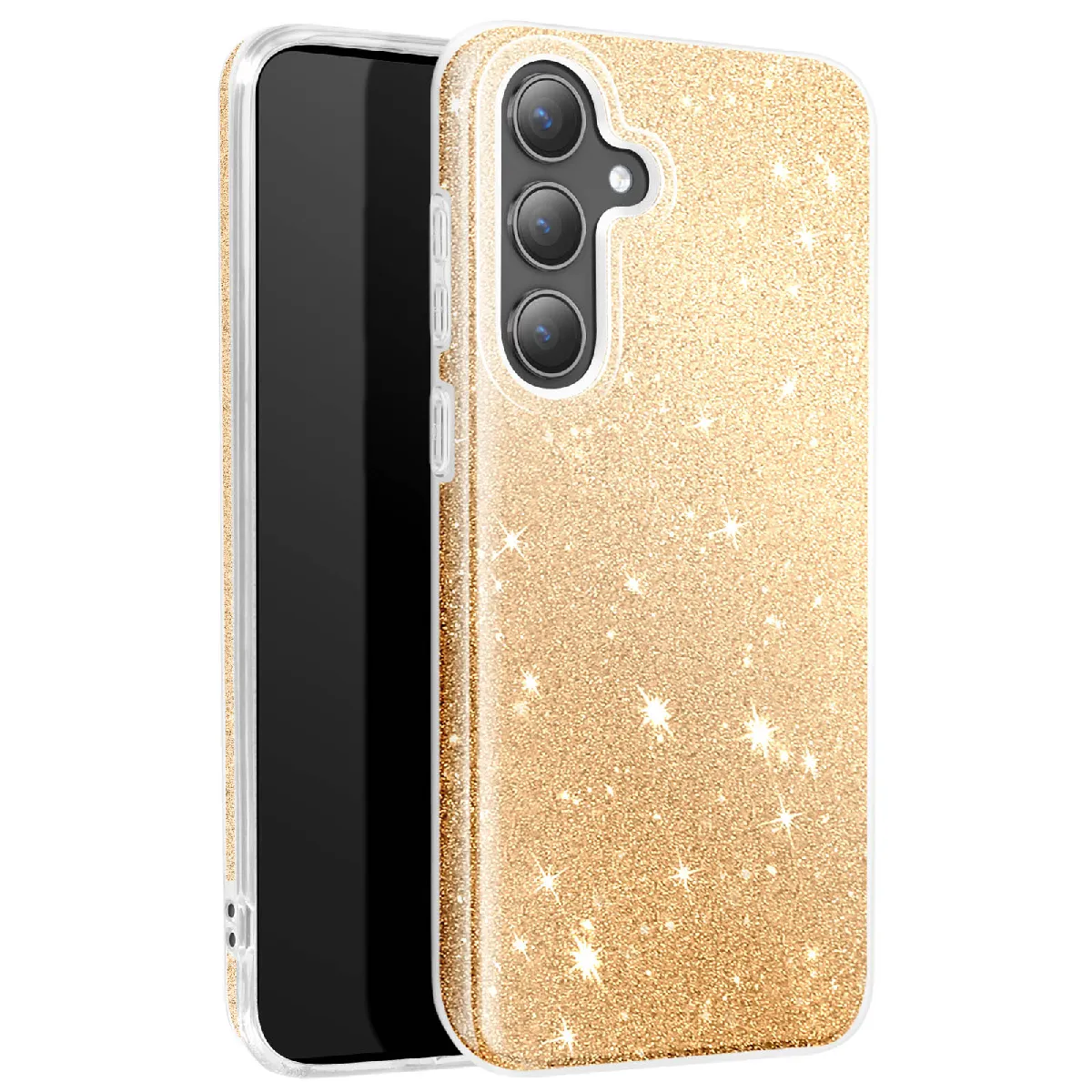 Avizar Doré Coque Paillette Pour Samsung S24 Plus Et S25 Plus Silicone Ultra Fine E