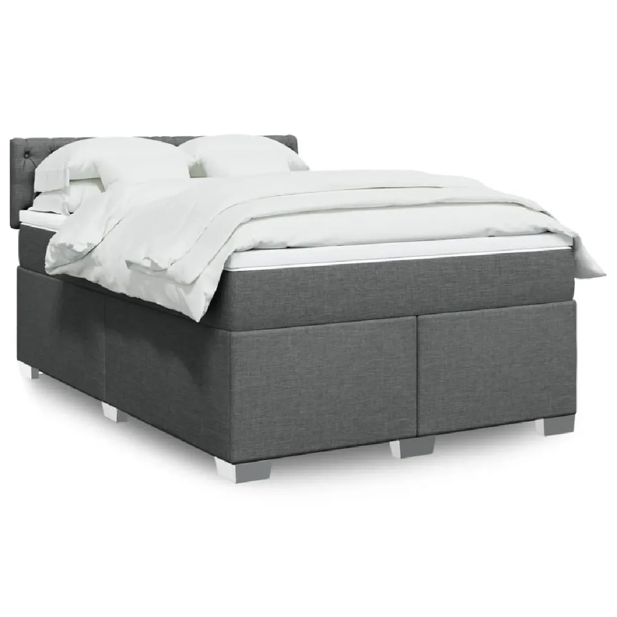 vidaXL Sommier à lattes de lit avec matelas 160x200cm Tissu - vue 4