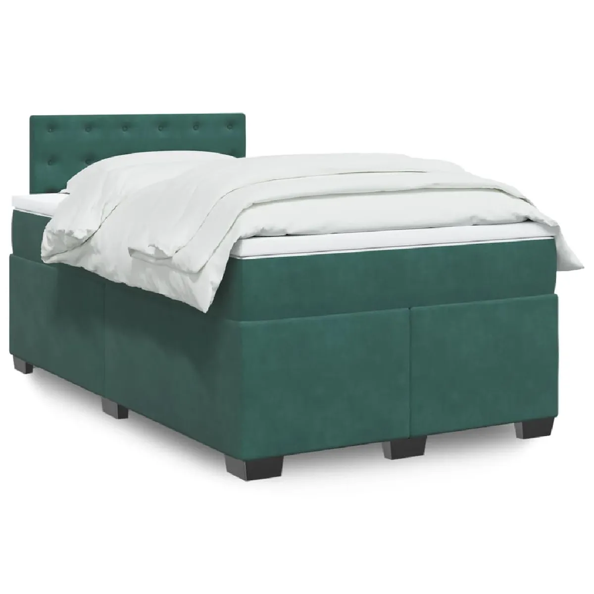 vidaXL Sommier à lattes de lit et matelas Vert foncé 120x200cm Velours