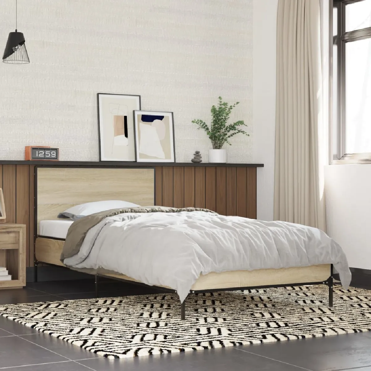 Vidaxl Cadre De Lit Sans Matelas Chêne Sonoma 100X200 Cm