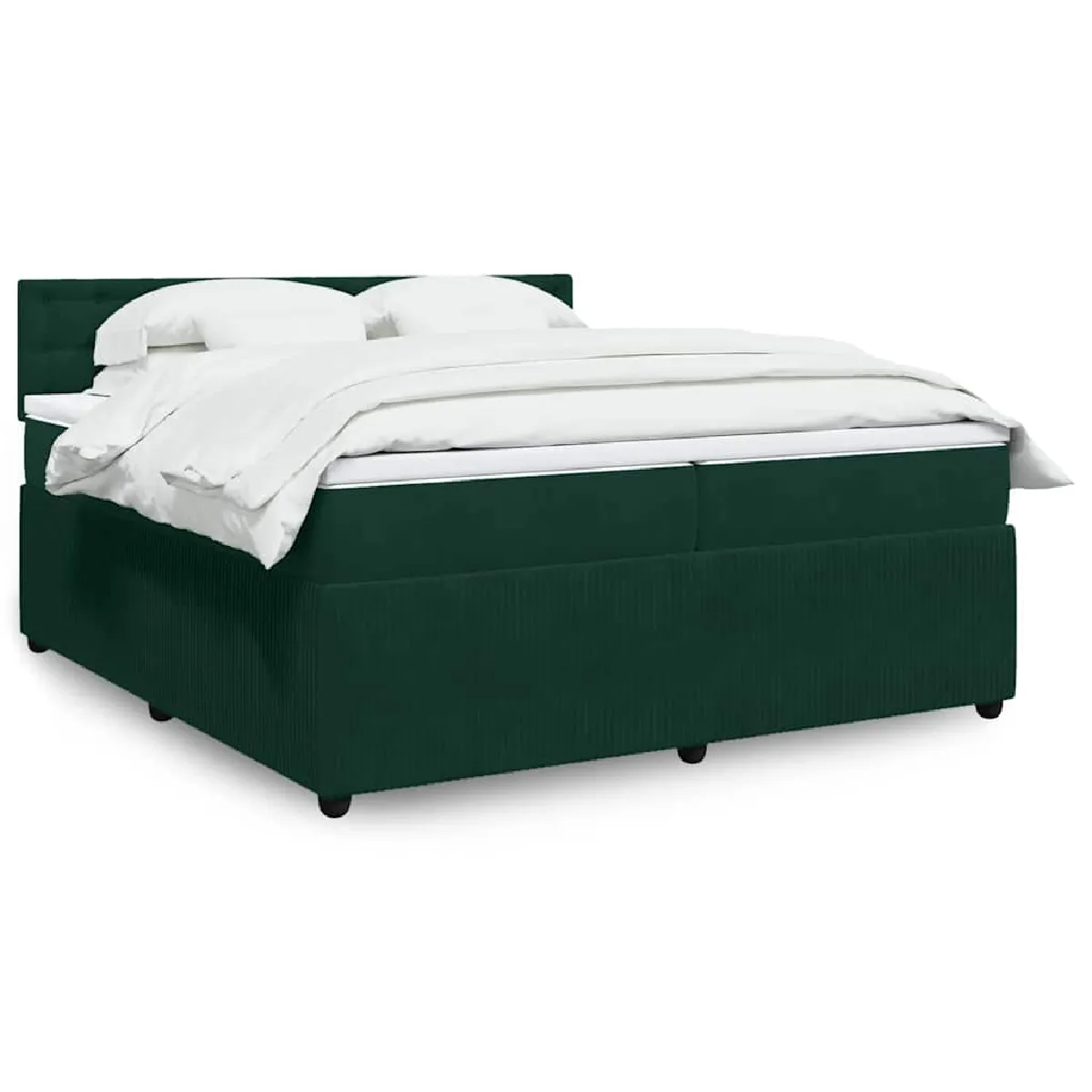 vidaXL Sommier à lattes de lit et matelas Vert foncé 200x200cm Velours