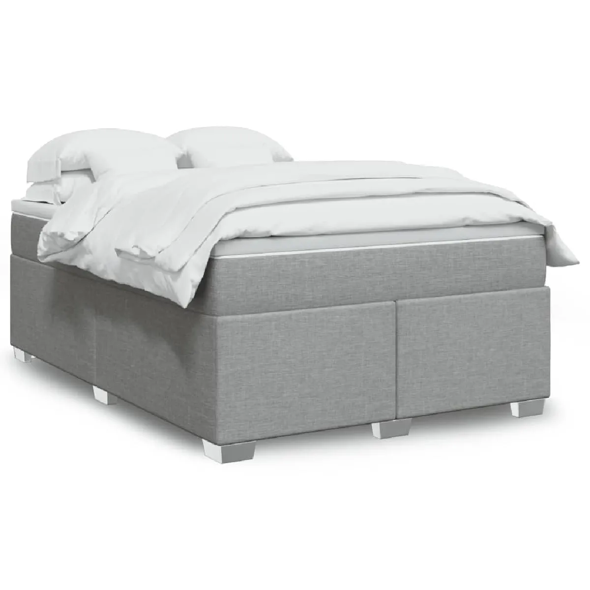 vidaXL Sommier à lattes de lit avec matelas Gris clair 160x200cm Tissu