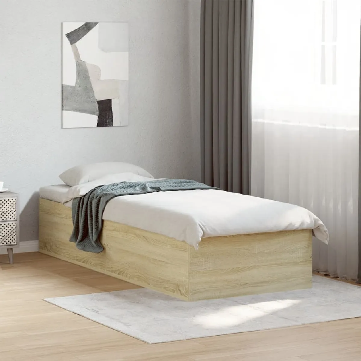 Vidaxl Cadre De Lit Sans Matelas Chêne Sonoma 100X200 Cm