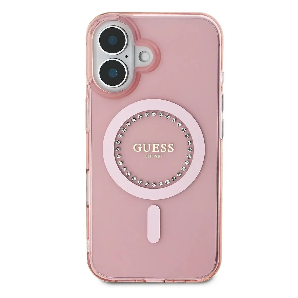 Guess Rose Coque De Protection Pour Iphone 16 Strass Ring Magsafe