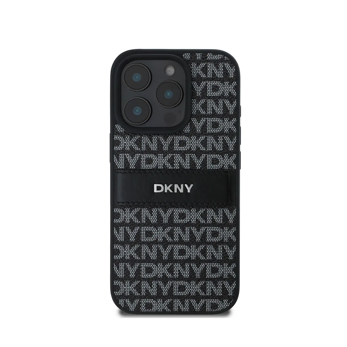 Dkny Noir Étui Pour Iphone 16 Pro 6.3 Étui Rigide Texture Pattern Tonal Stripe - Neuf - Image 3