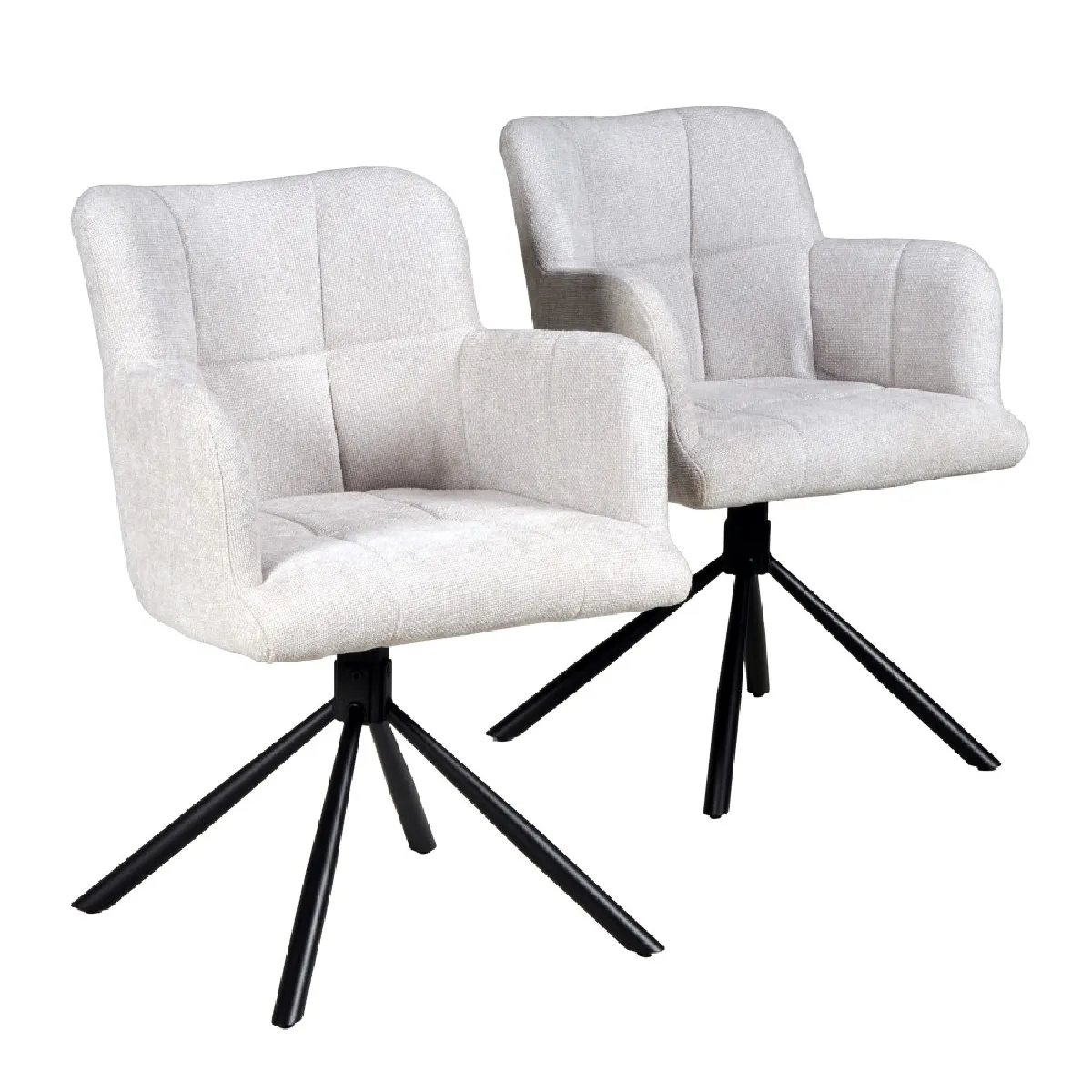 Lot de 2 chaises pivotantes de salle à manger MILA/ Gris clair Lot de 2 chaises pivotantes de salle à manger MILA/ Gris clair