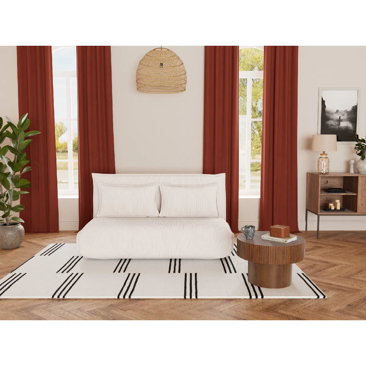 Bestmobilier Candice banquette clic-clac 2 places - Beige Bestmobilier Candice banquette clic-clac 2 places - Beige