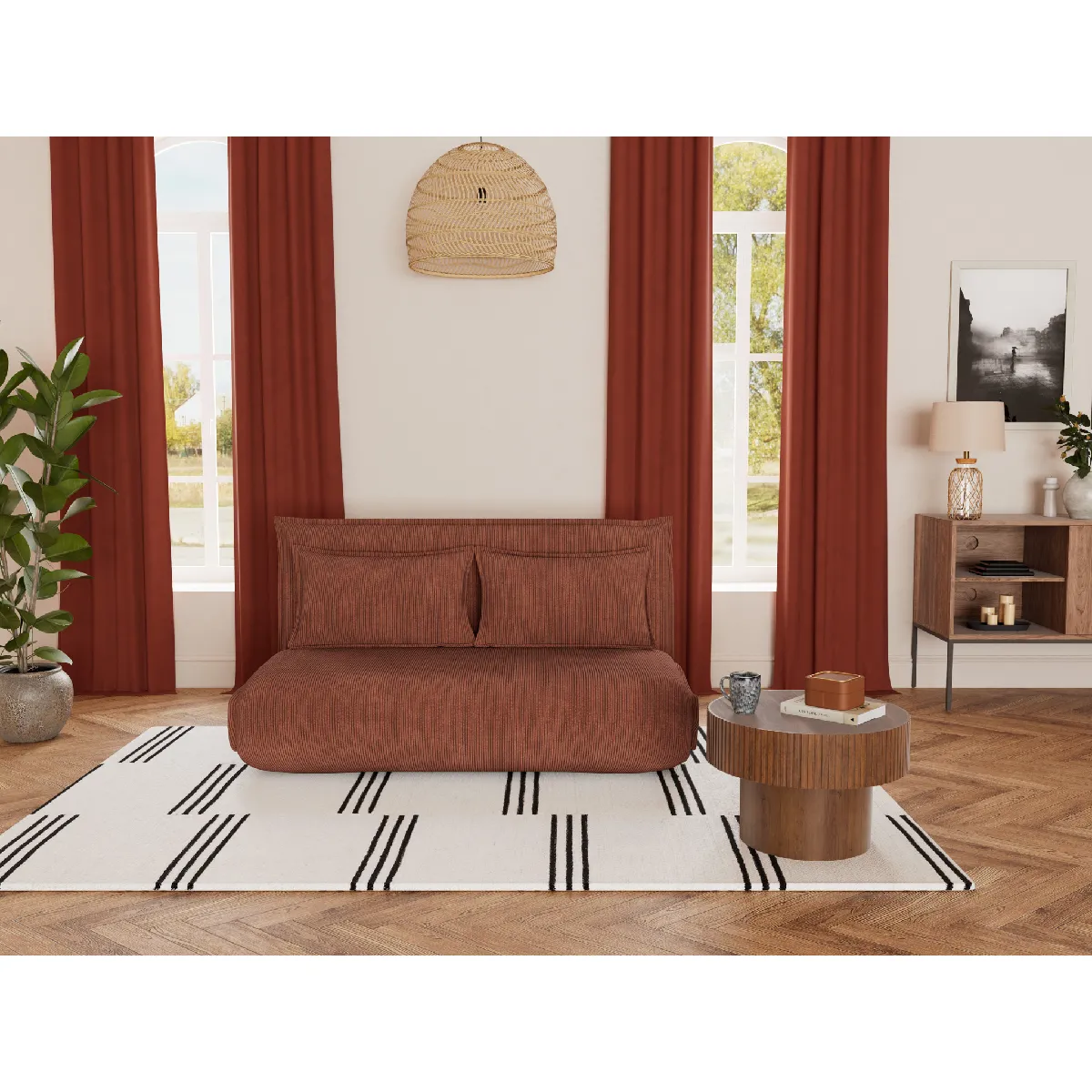 Bestmobilier Banquette clic-clac 2 places - Terracotta Bestmobilier Banquette clic-clac 2 places - Terracotta