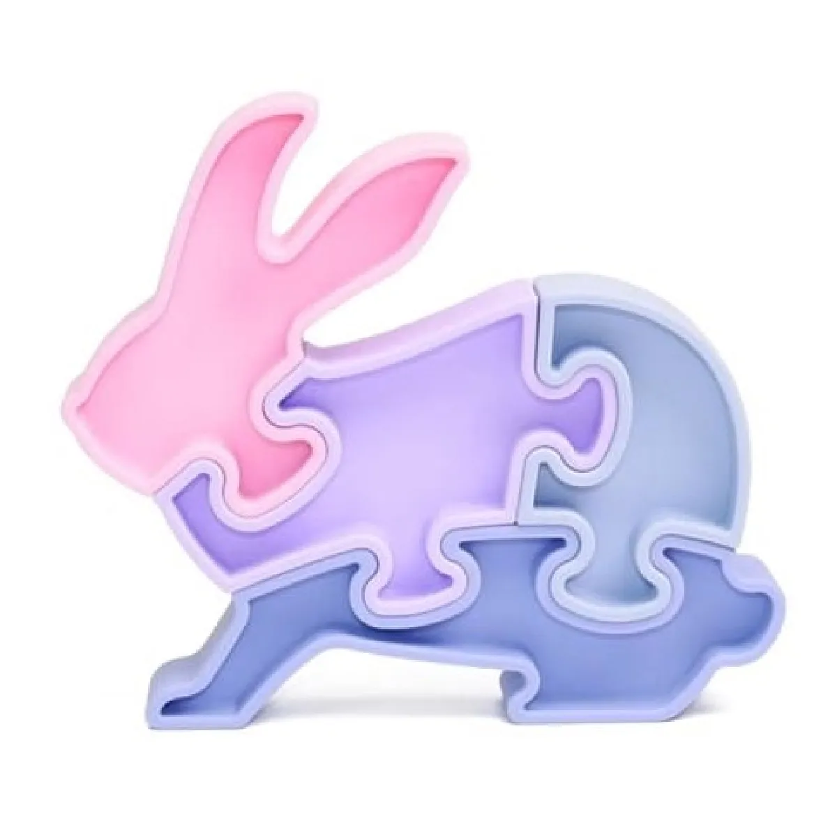 Petikit puzzle 3D lapin en silicone - Mauve
