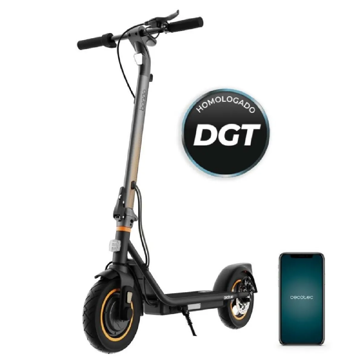 CECOTEC  Bongo D30 XL Trottinette &Eacute;lectrique Connect&eacute;e 10"" 350W Jaune