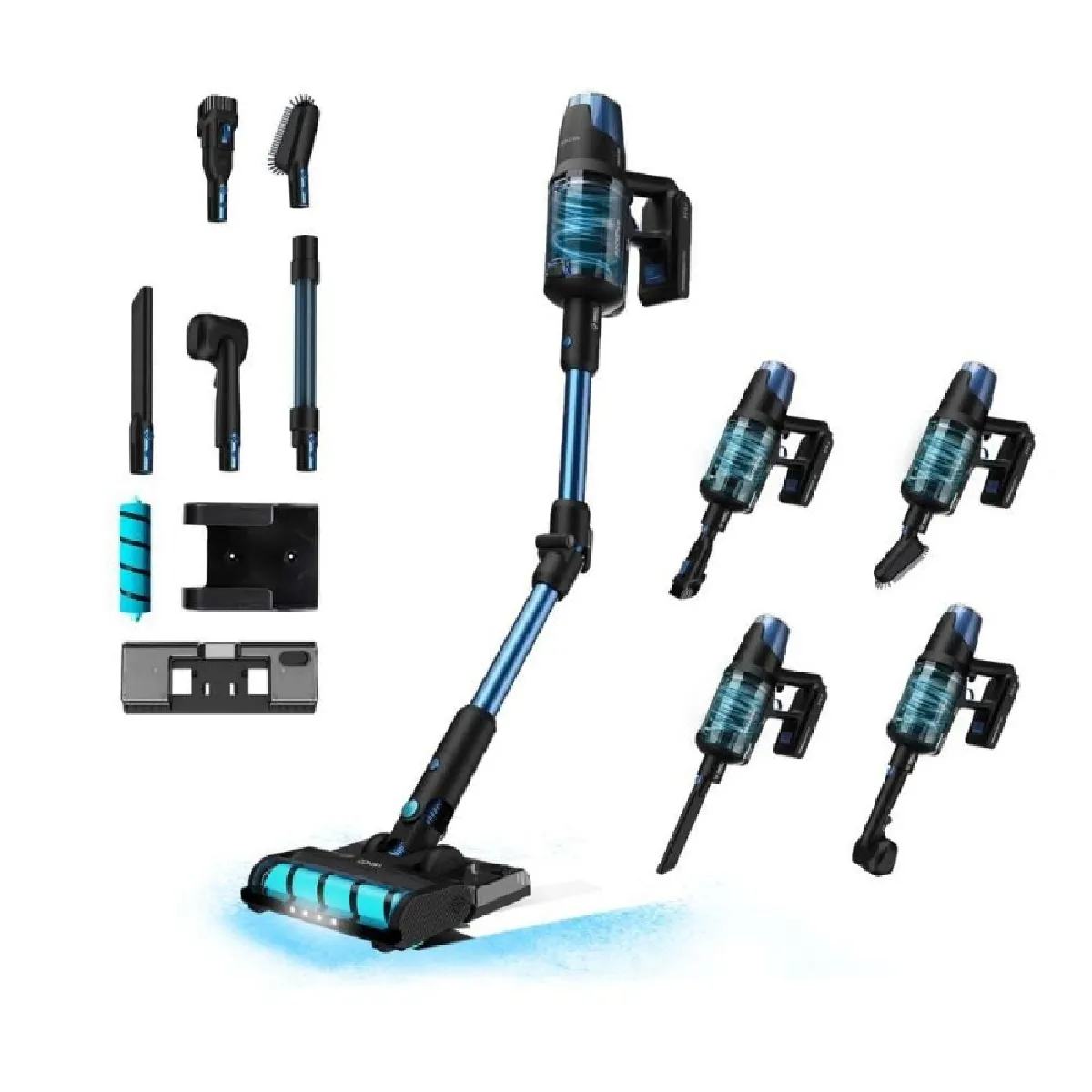 Cecotec Conga Rockstar 8500 Infinity ErgoWet Animal T Aspirateur balai 4 en 1 680 W Noir/Bleu