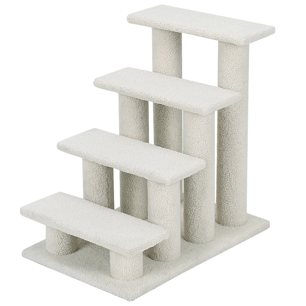 Meilleurs prix pour Arbre à chat en escalier à 4 étages centre d'activités pour chat en cachemire et mdf 60,5x40x60cm beige 20_0005506