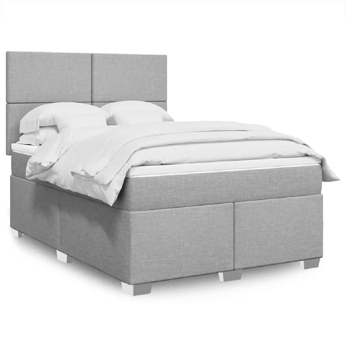 vidaXL Sommier à lattes de lit avec matelas 160x200cm Tissu - vue 3