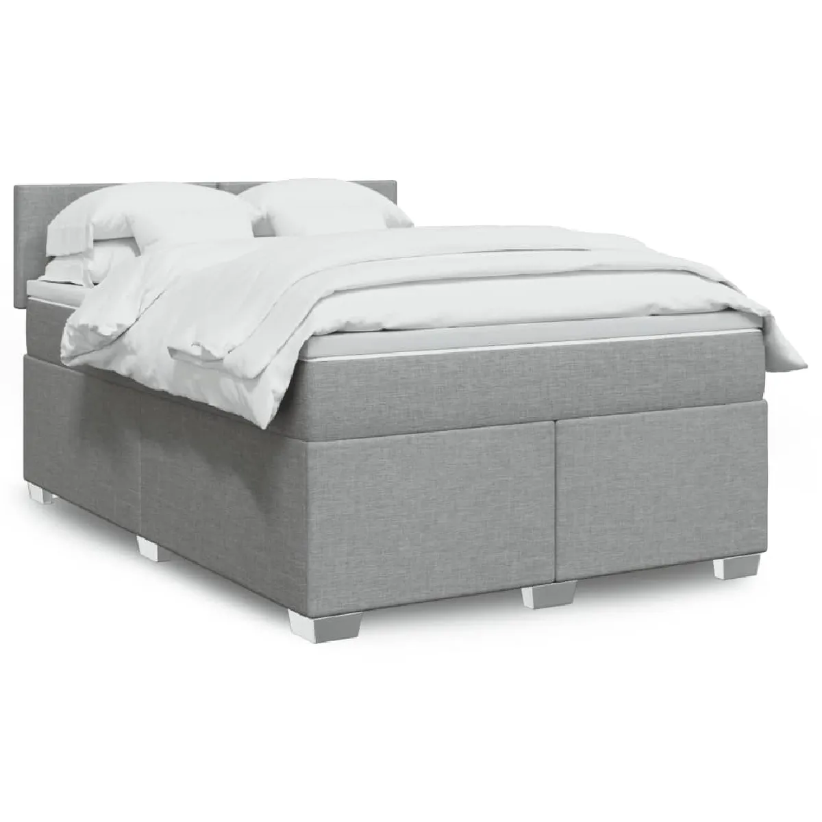 vidaXL Sommier à lattes de lit avec matelas Gris clair 160x200cm Tissu