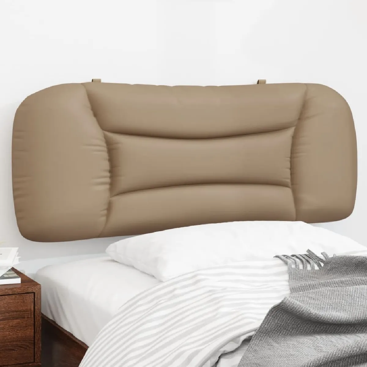 vidaXL Coussin de tête de lit cappuccino 100 cm similicuir