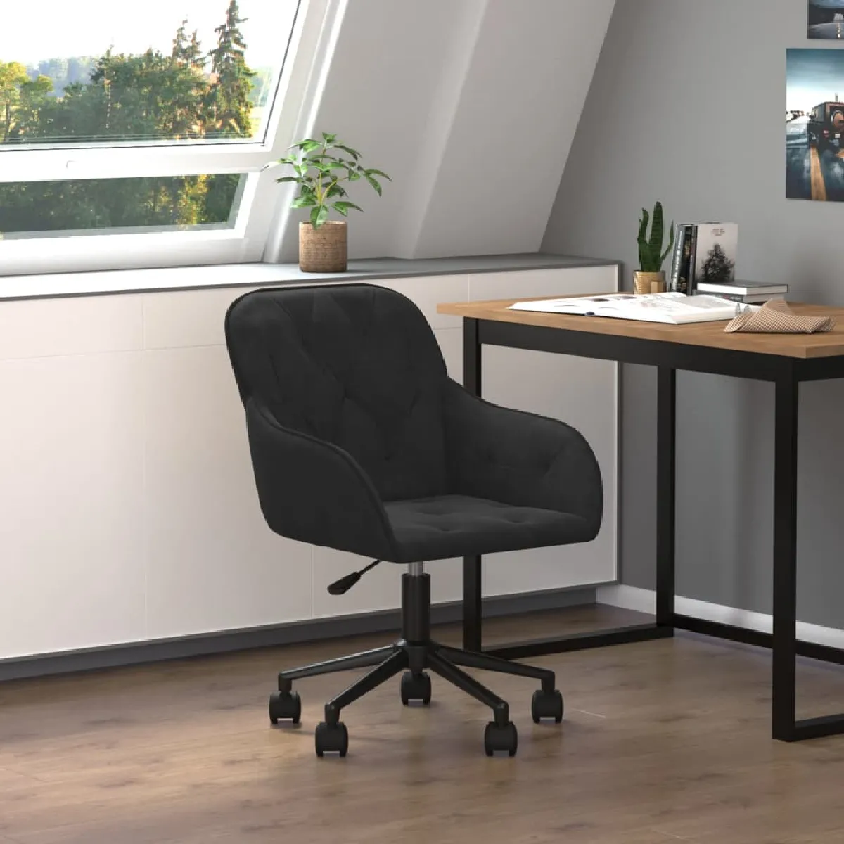 vidaXL Chaise pivotante de bureau Velours - vue 4