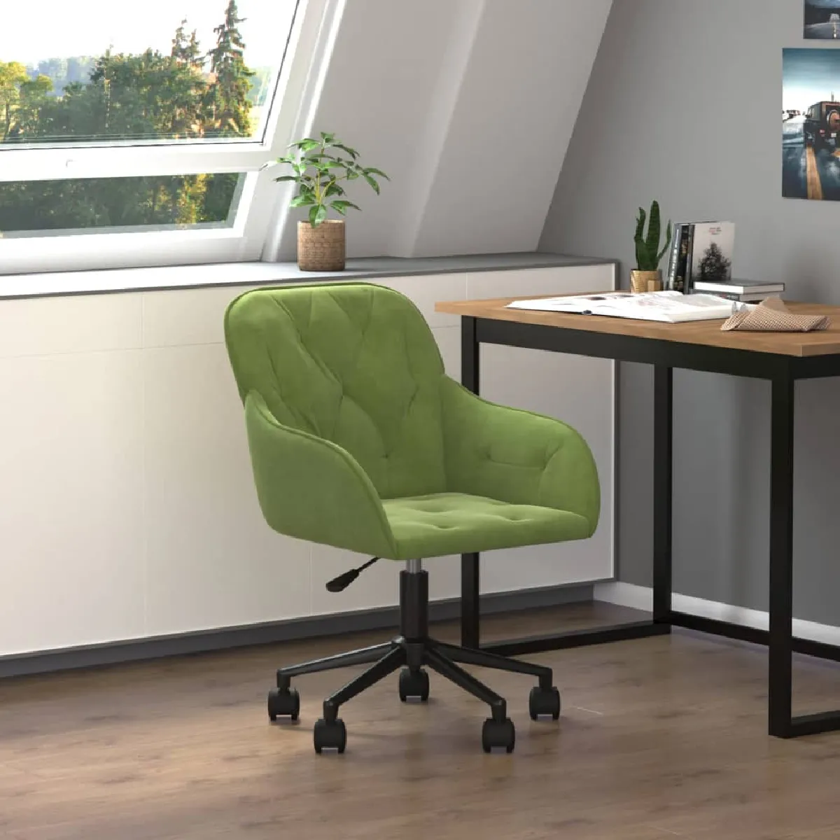 vidaXL Chaise pivotante de bureau Velours - vue 9