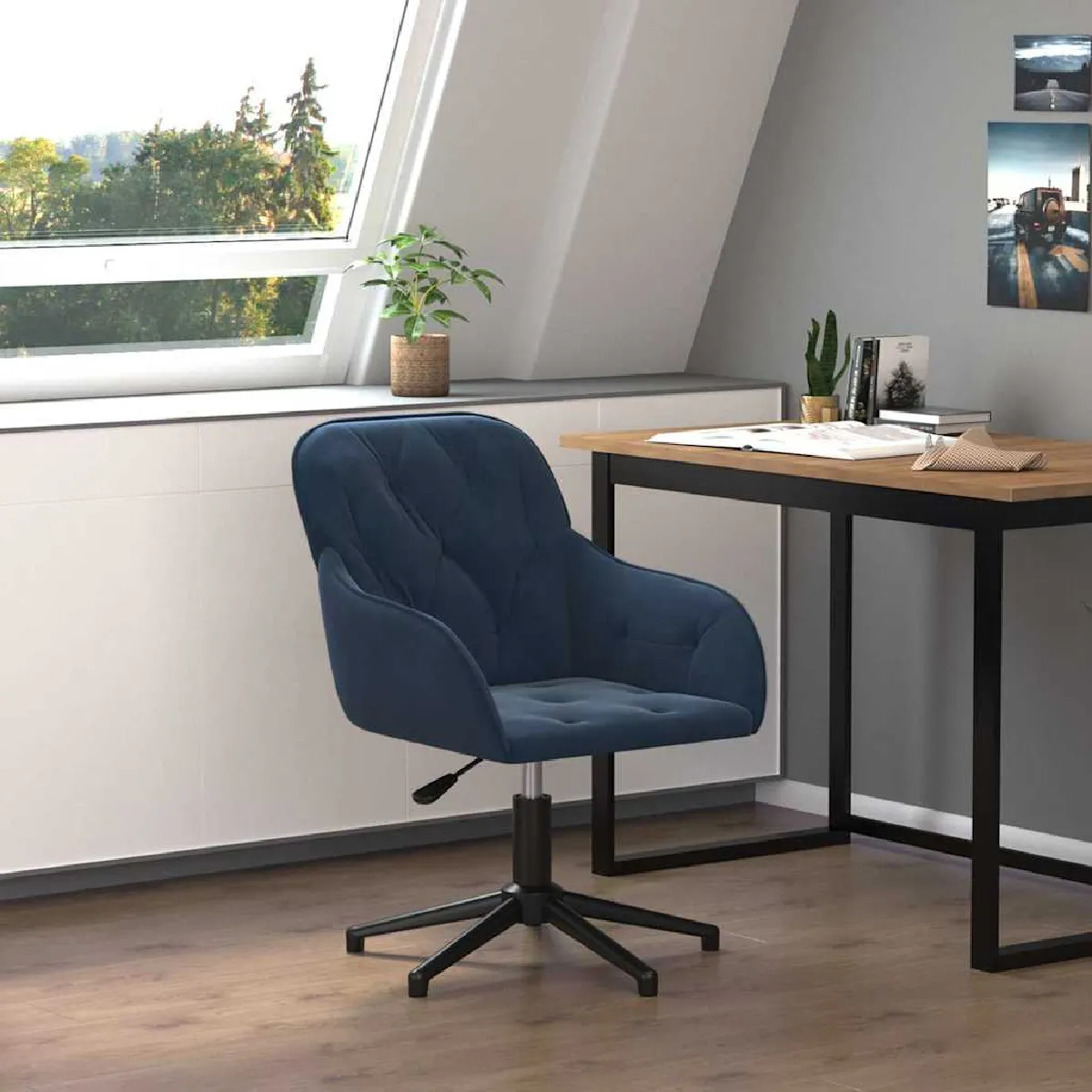 vidaXL Chaise pivotante de bureau Velours - vue 6