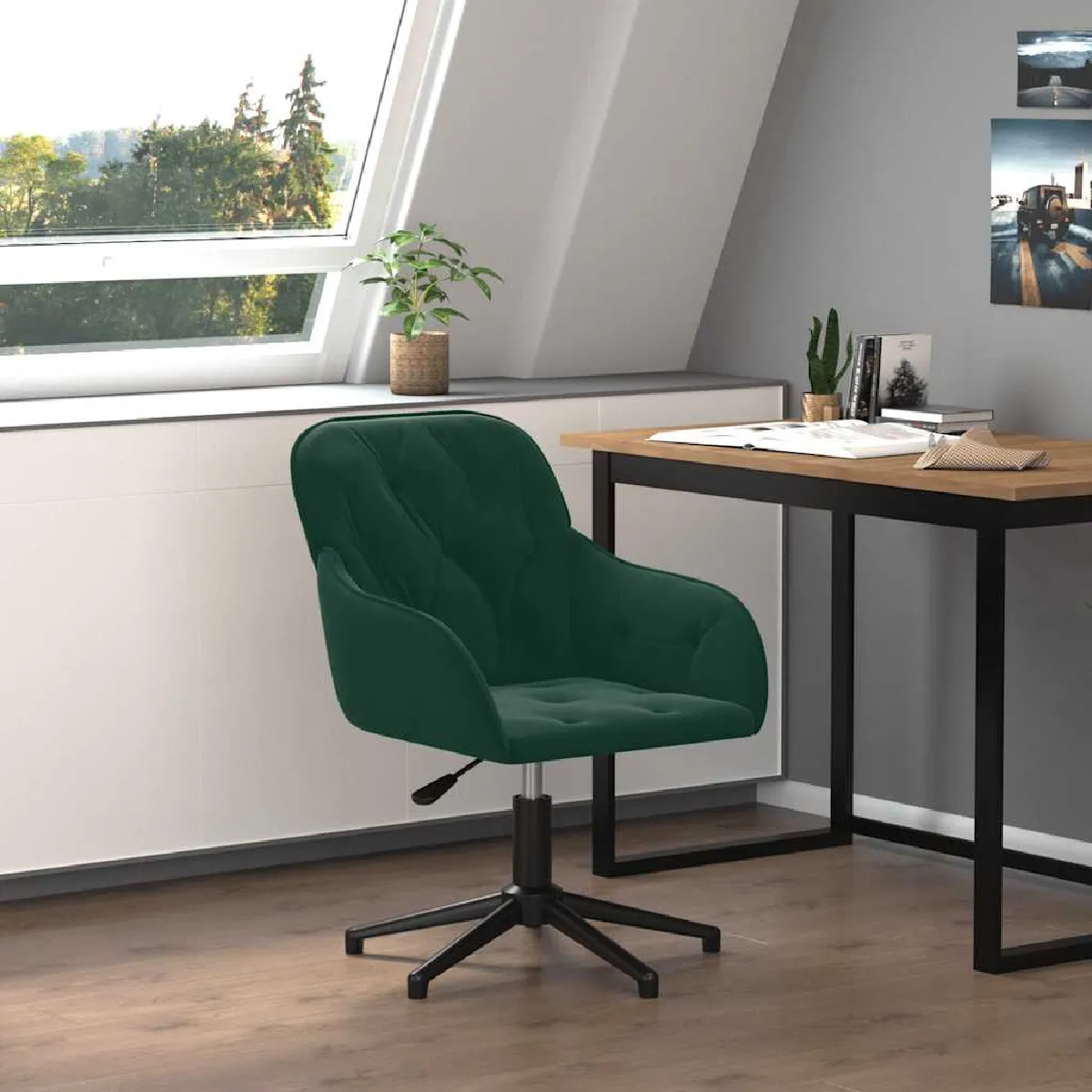 vidaXL Chaise pivotante de bureau Velours - vue 2