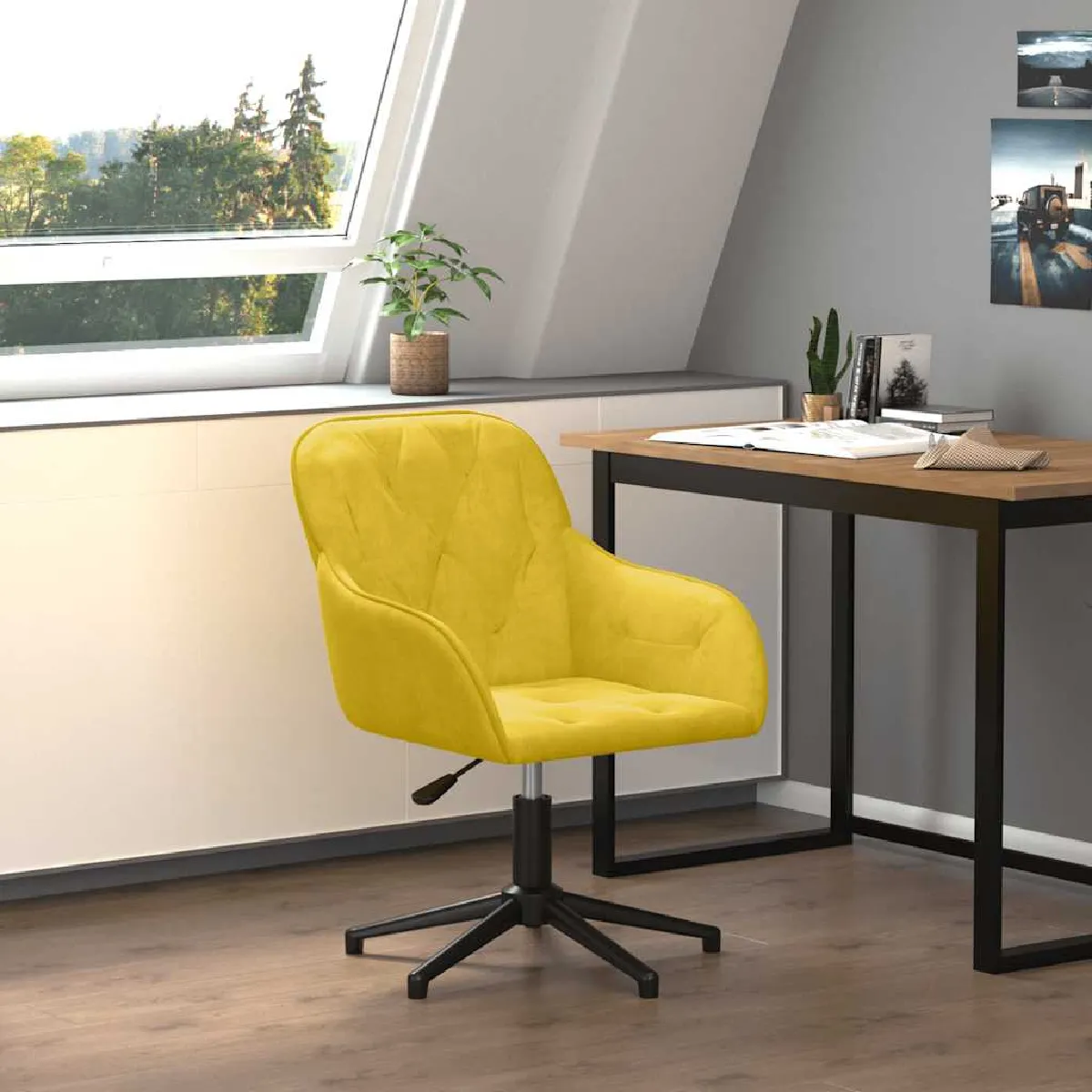 vidaXL Chaise pivotante de bureau Velours - vue 8