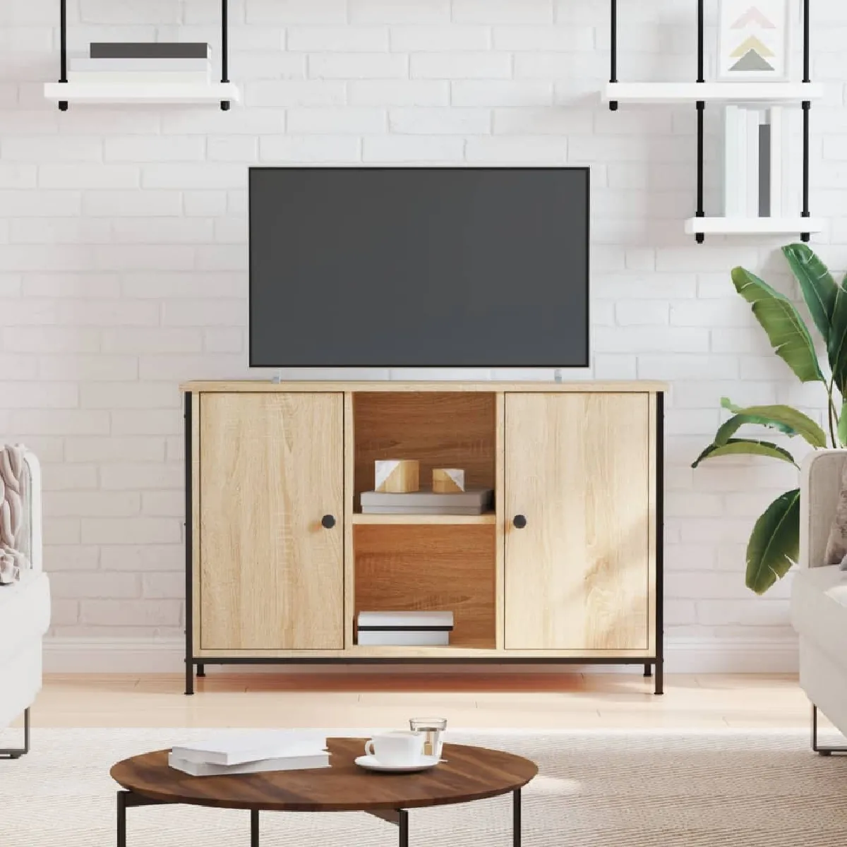 Vidaxl Meuble TV chêne sonoma 100x35x65 cm bois d'ingénierie