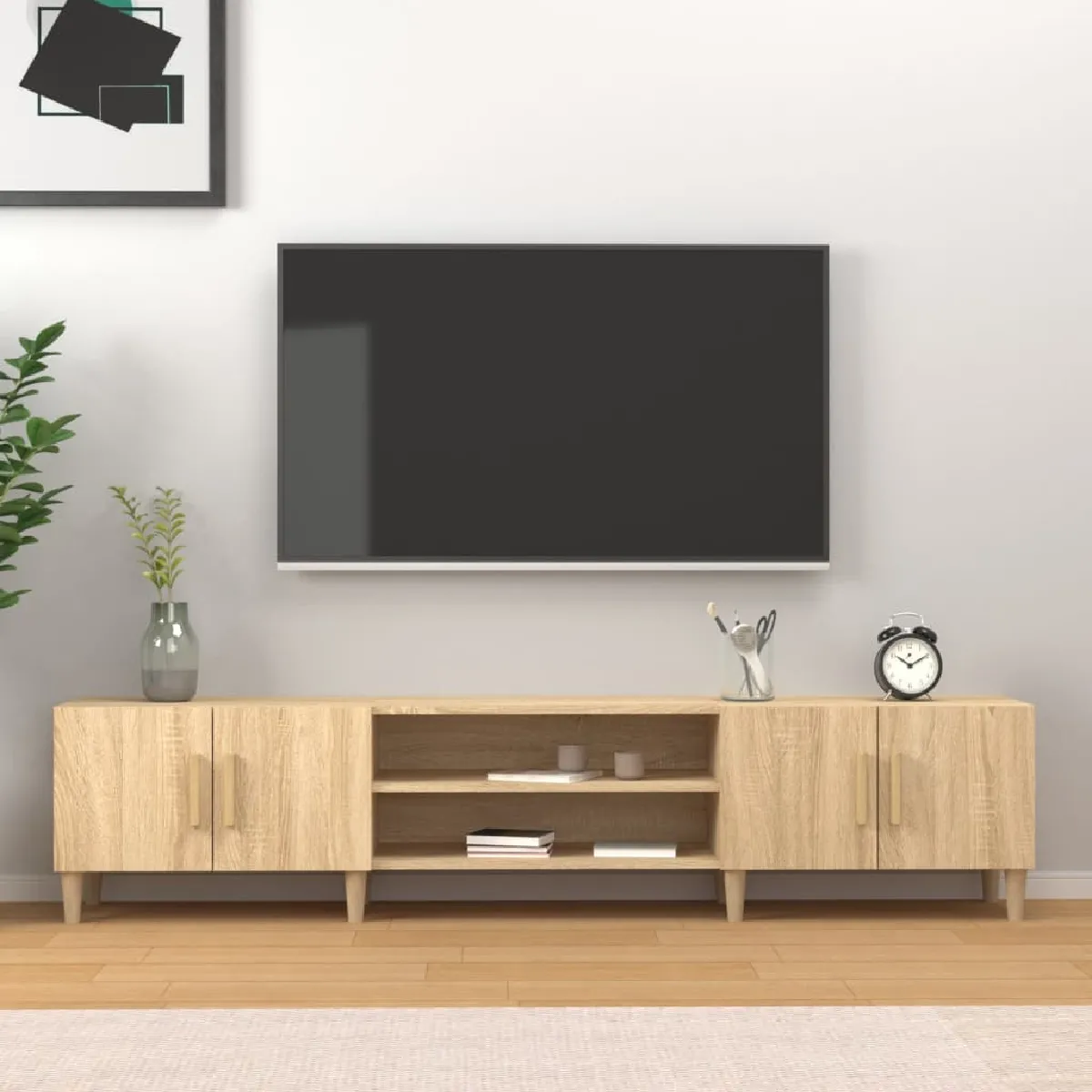 Vidaxl Meuble TV Chêne Sonoma 180x31,5x40 cm Bois d'ingénierie