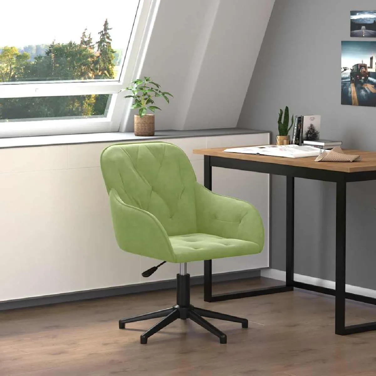 vidaXL Chaise pivotante de bureau Velours - vue 7