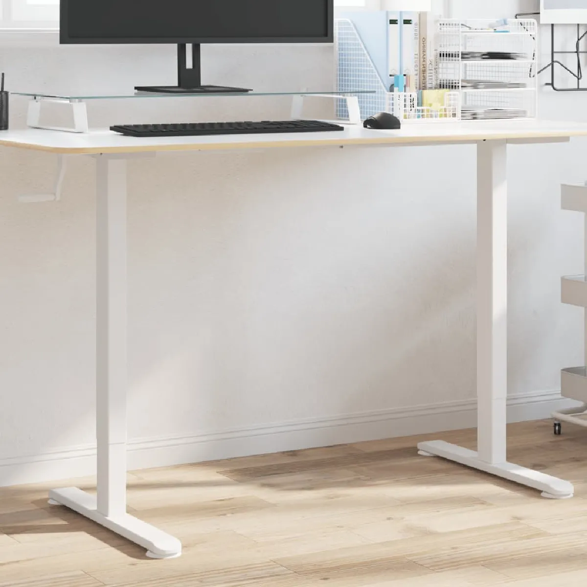 vidaXL Cadre de bureau debout 94 135 x60x 70 114 cm acier - vue 2