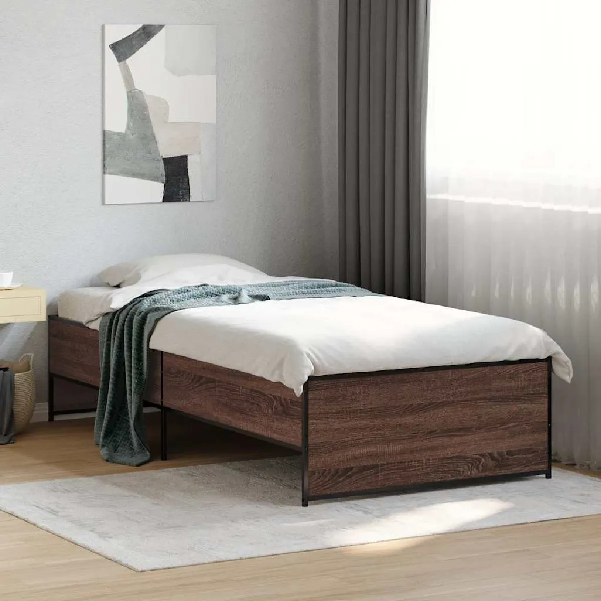 Vidaxl Marron Cadre De Lit Sans Matelas Chêne 90X190 Cm