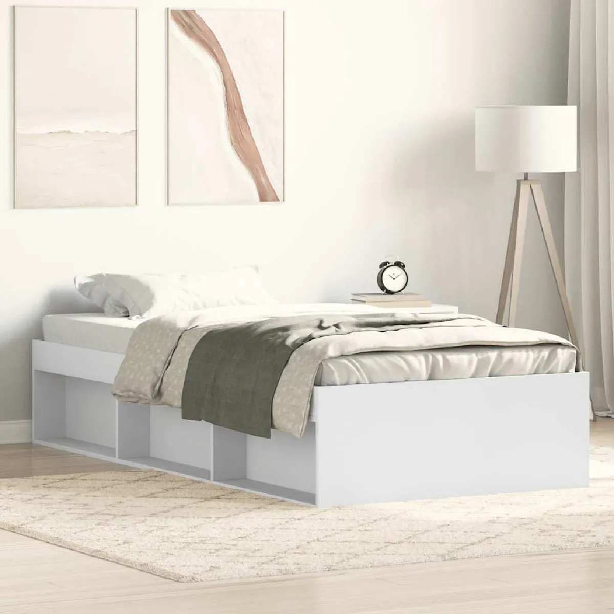 Vidaxl Blanc Cadre De Lit Sans Matelas 90X200 Cm