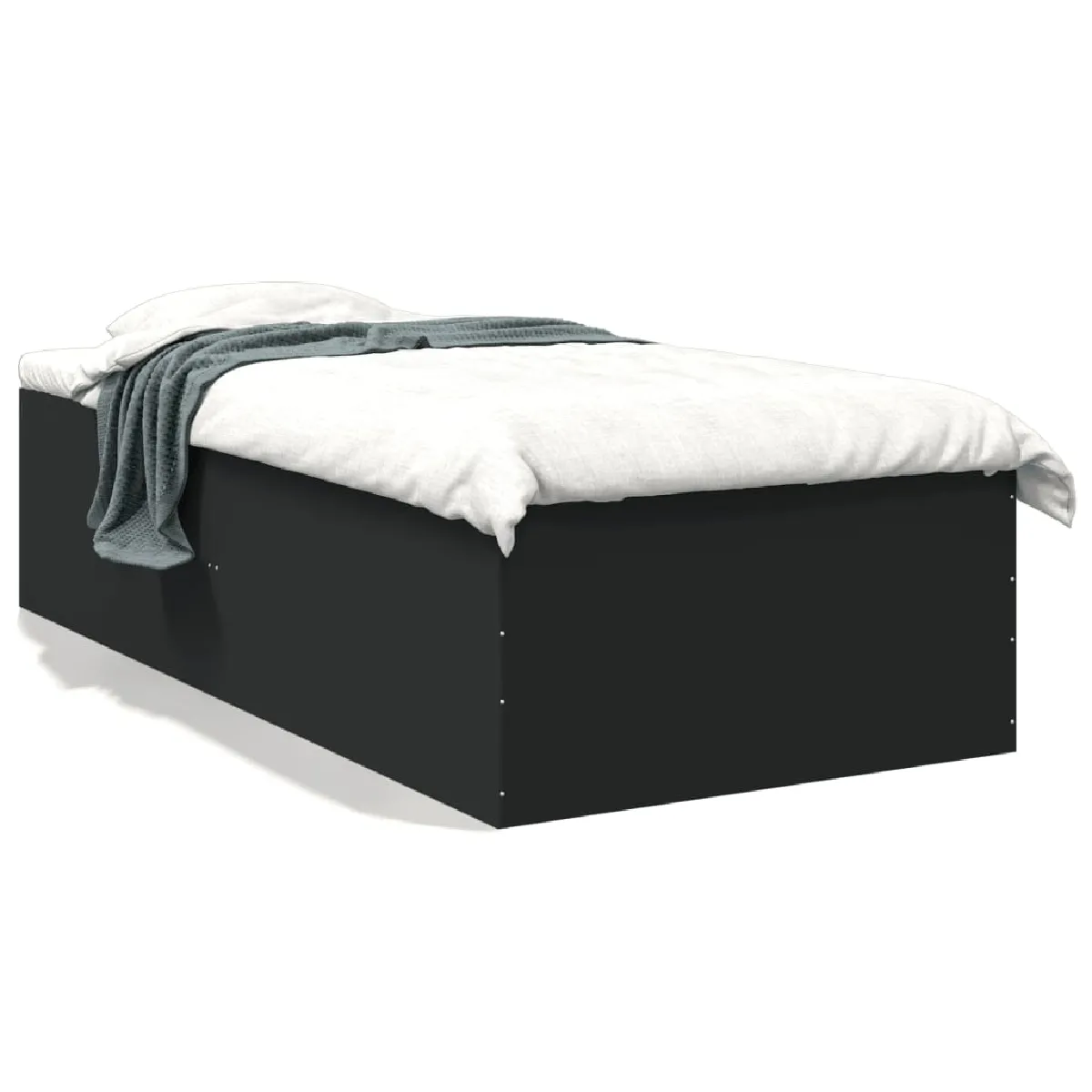 Vidaxl Noir Cadre De Lit Sans Matelas 90X200 Cm